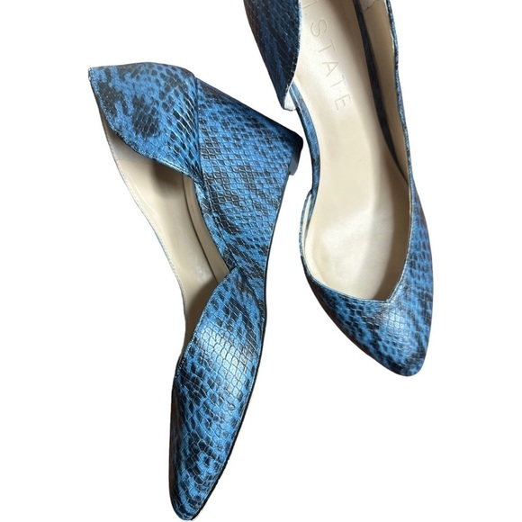 1. State Leather Snake Embossed d’Orsay Wedge Melman Pumps 8 1/2 - Picture 3 of 10